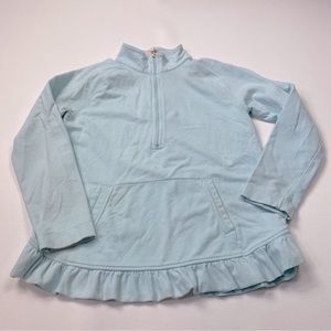 Lilly Pulitzer Light Blue 1/4 Zip Jacket With Ruffled Hem Size XL 12/14